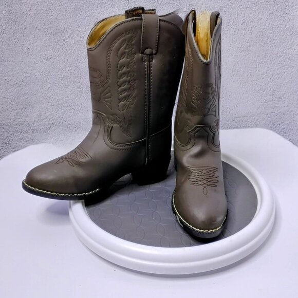 Durango Kids Western Cowboy Boots Size 13 Tan Leather Embroidered Design Durable - Picture 2 of 7